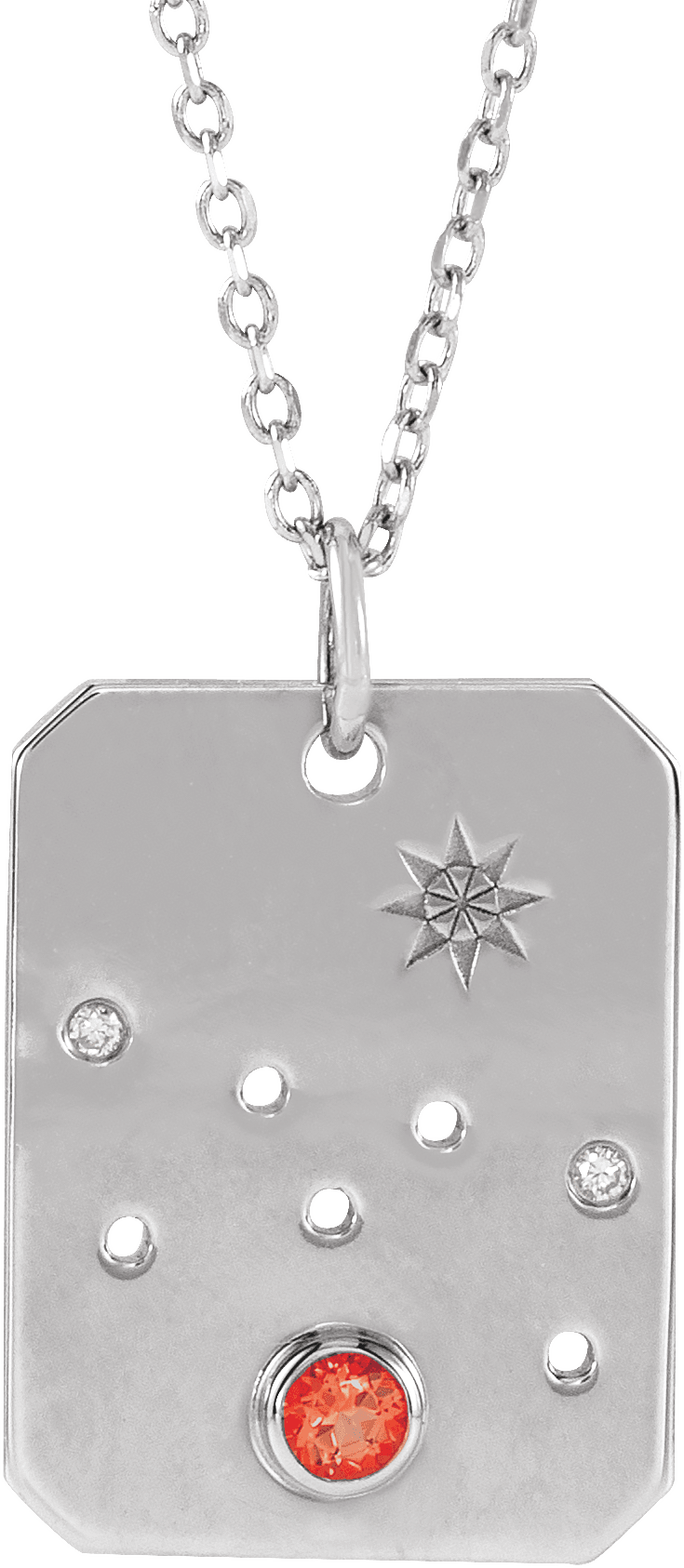 114K White Natural Mexican Fire Opal & .01 Natural Diamond Taurus Constellation