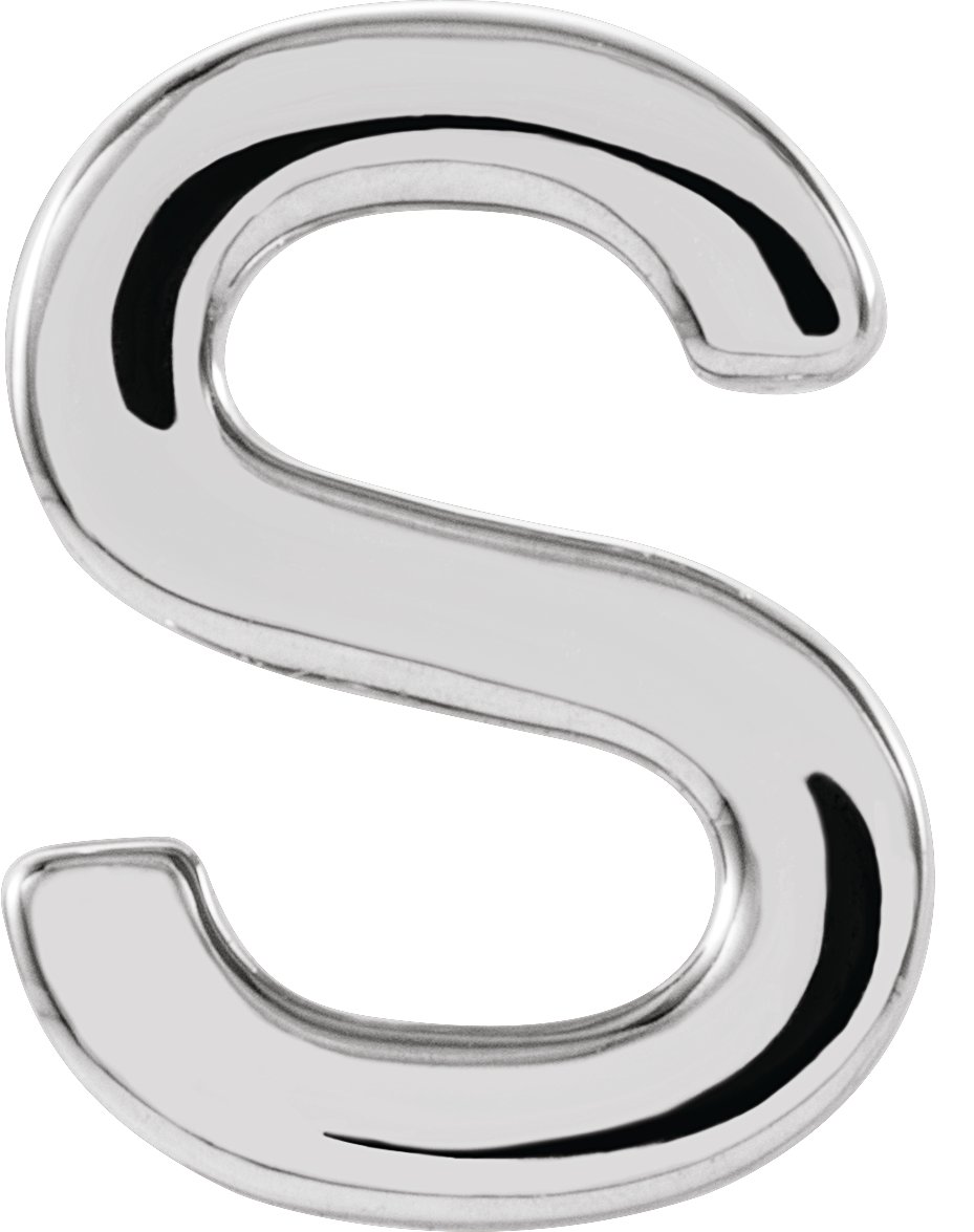 Sterling Silver Single Initial S Earring