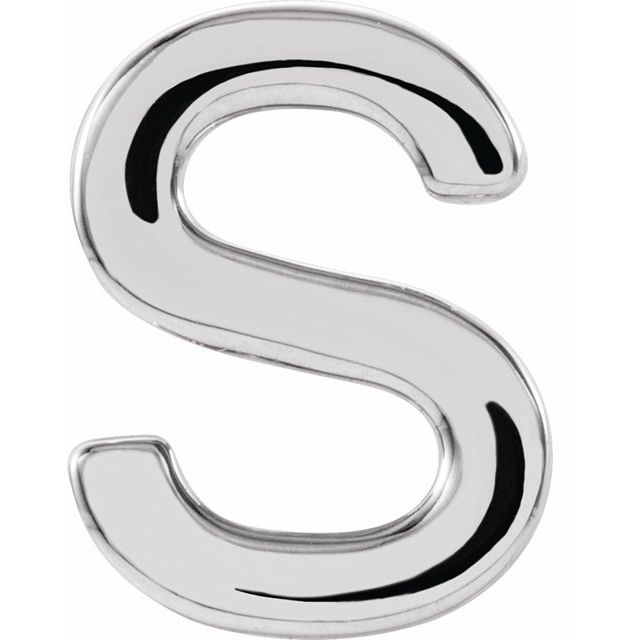 Sterling Silver Single Initial S Earring