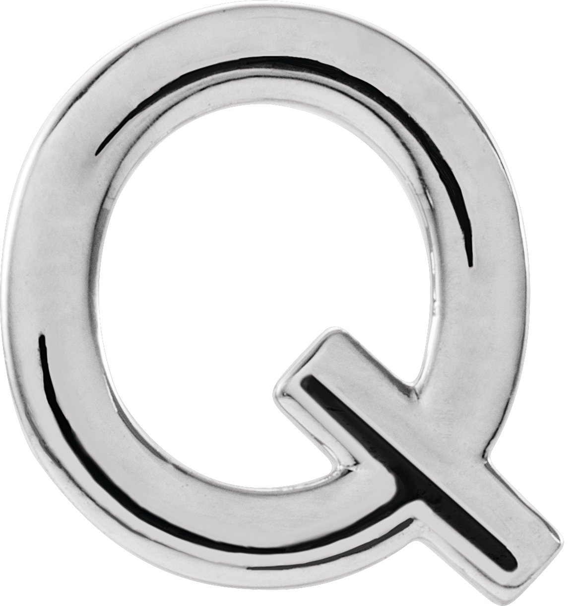 Sterling Silver Single Initial Q Earring