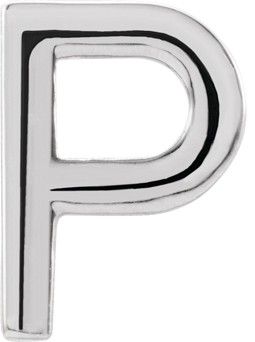 Sterling Silver Single Initial P Earring