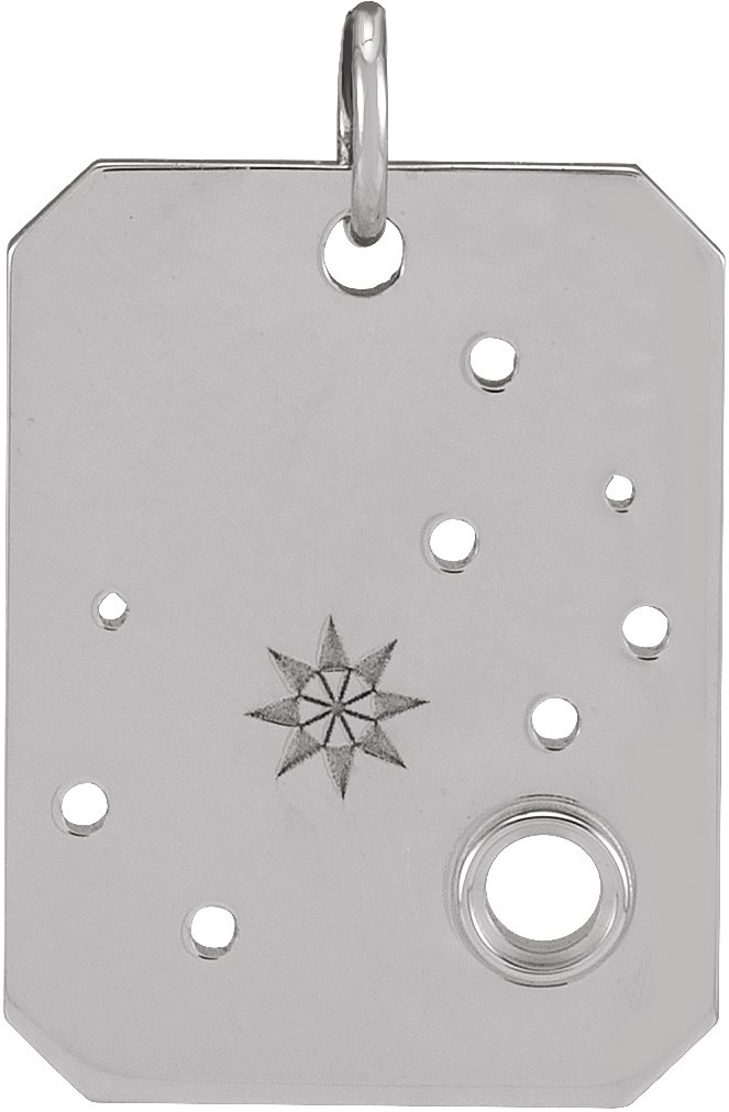 Platinum 2.5 mm Round Scorpio Constellation Pendant Mounting