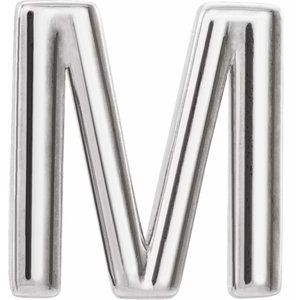 Sterling Silver Single Initial M Earring