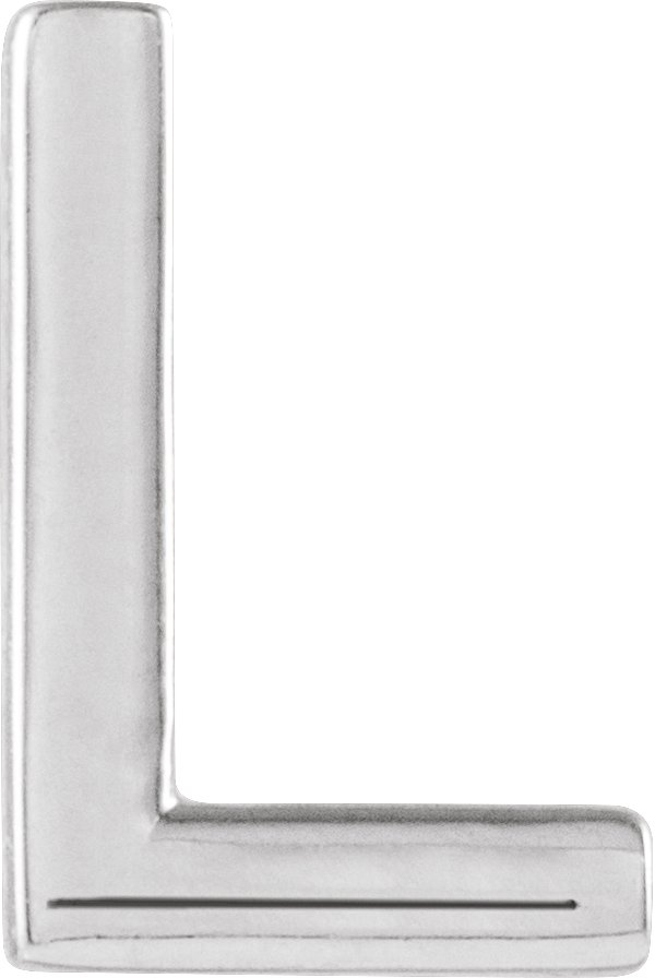 Sterling Silver Single Initial L Earring