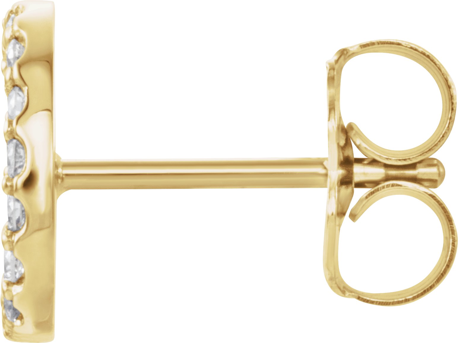 14K Yellow .06 CTW Diamond Single Initial D Earrings