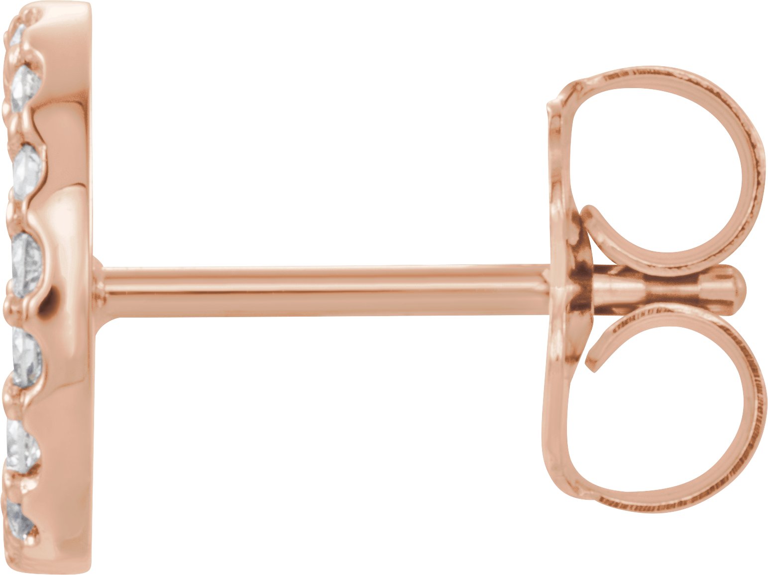 14K Rose .06 CTW Diamond Single Initial D Earrings