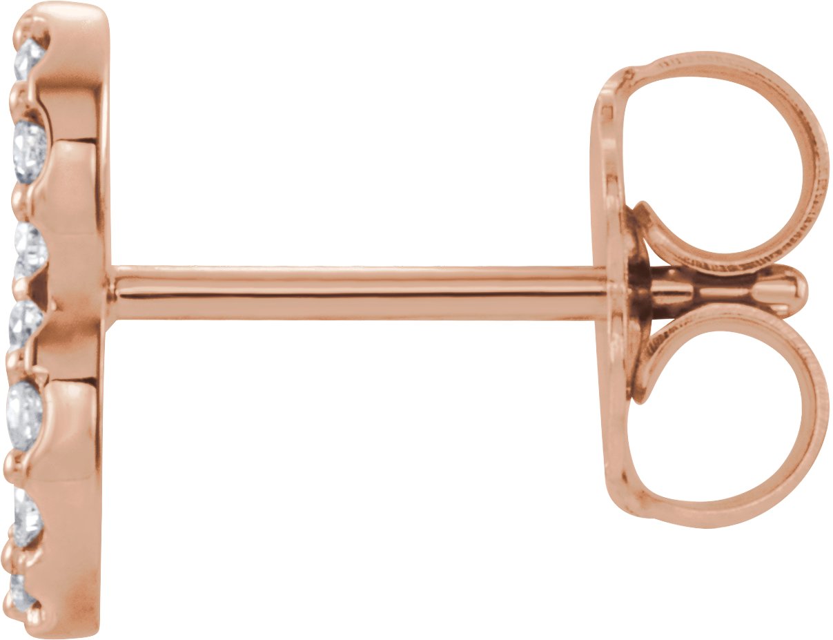 14K Rose 1/10 CTW Diamond Single Initial B Earrings