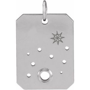 Sterling Silver 2.5 mm Round Leo Constellation Pendant Mounting