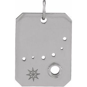 Sterling Silver 2.5 mm Round Capricorn Constellation Pendant Mounting