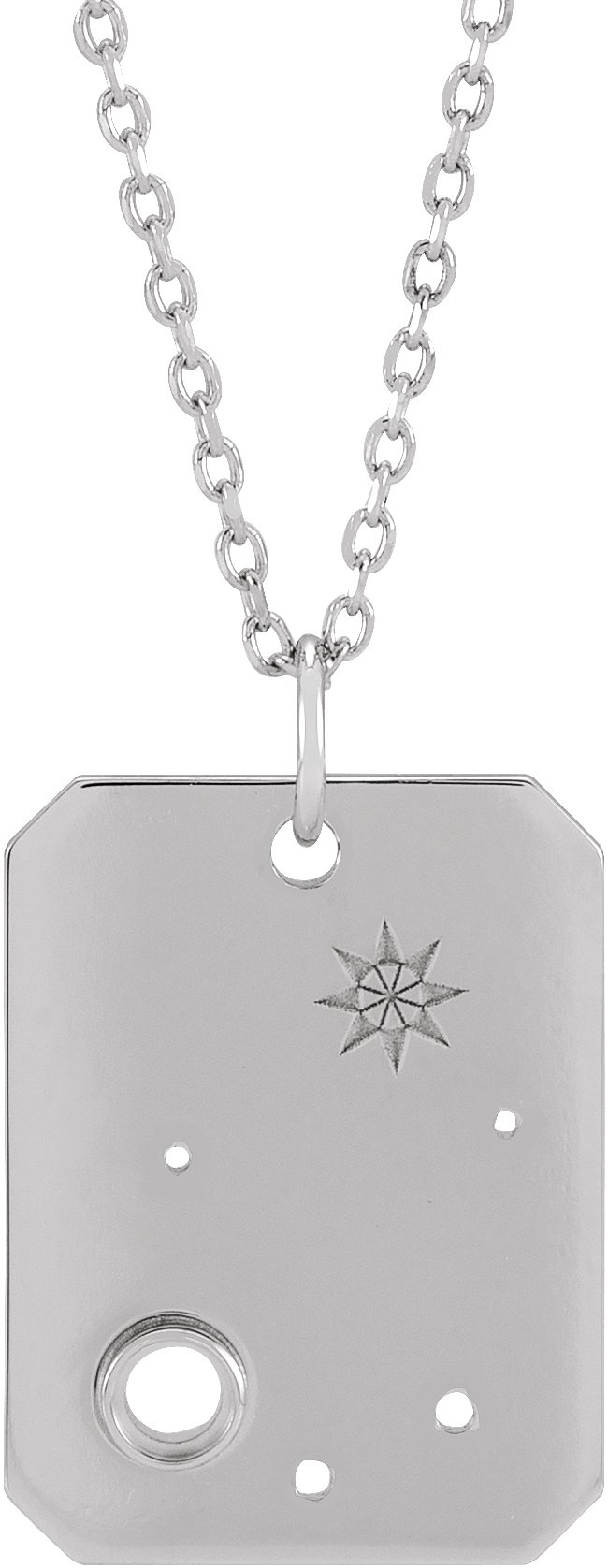 Sterling Silver 2.5 mm Round Libra Constellation 16-18