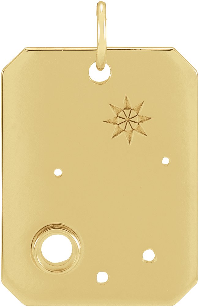 14K Yellow 2.5 mm Round Libra Constellation Pendant Mounting