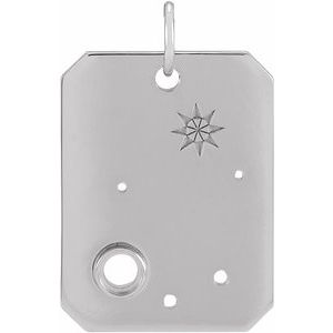 Sterling Silver 2.5 mm Round Libra Constellation Pendant Mounting