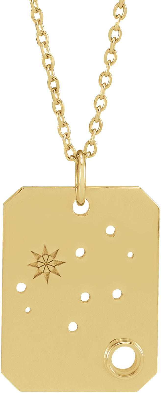 14K Yellow 2.5 mm Round Virgo Constellation 16-18