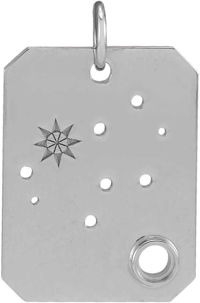 Platinum 2.5 mm Round Virgo Constellation Pendant Mounting