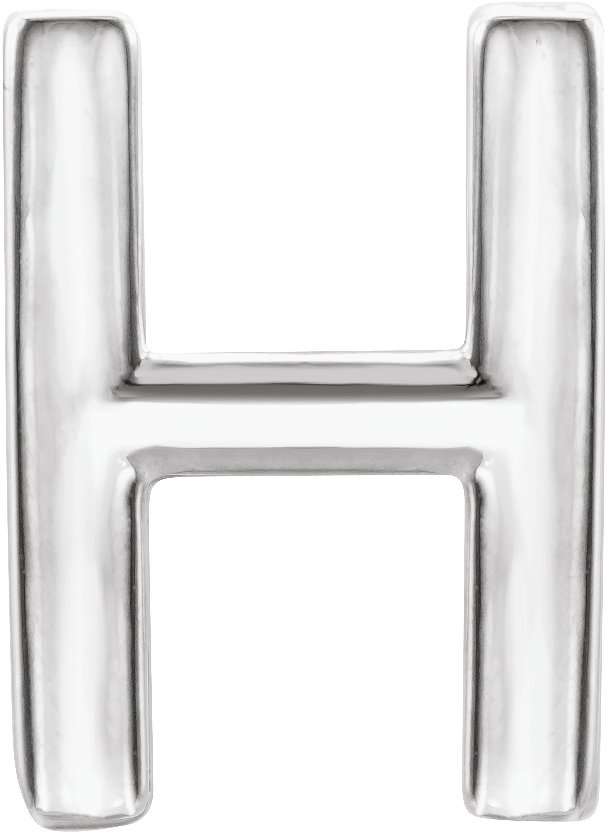 Sterling Silver Single Initial H Earring