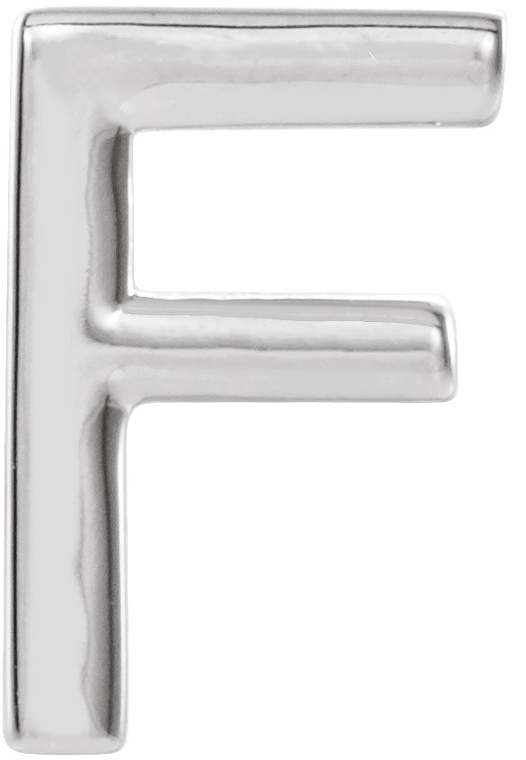 Sterling Silver Single Initial F Earring