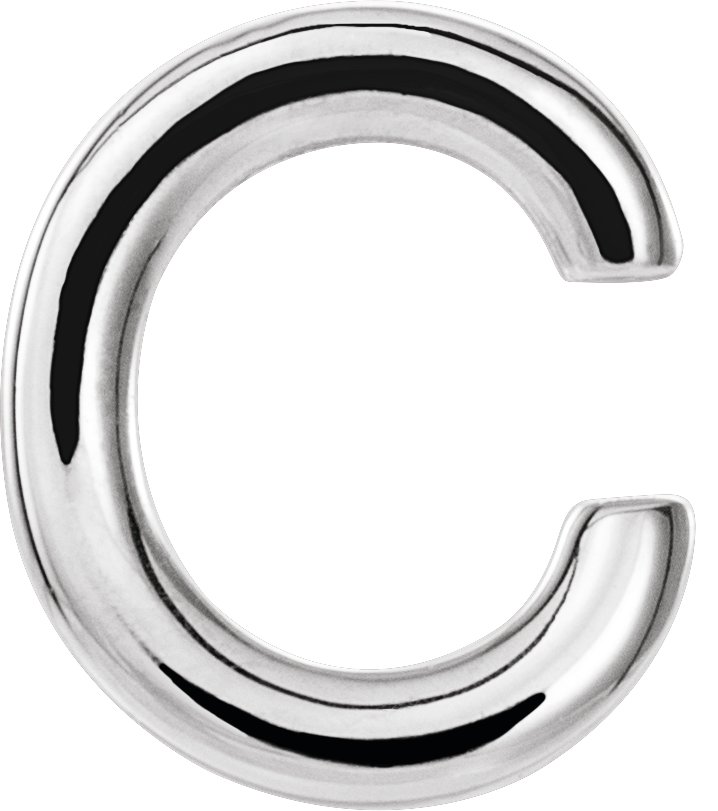 Sterling Silver Single Initial C Earring
