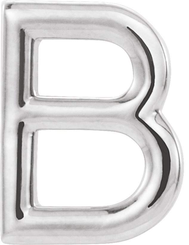 Sterling Silver Single Initial B Earring