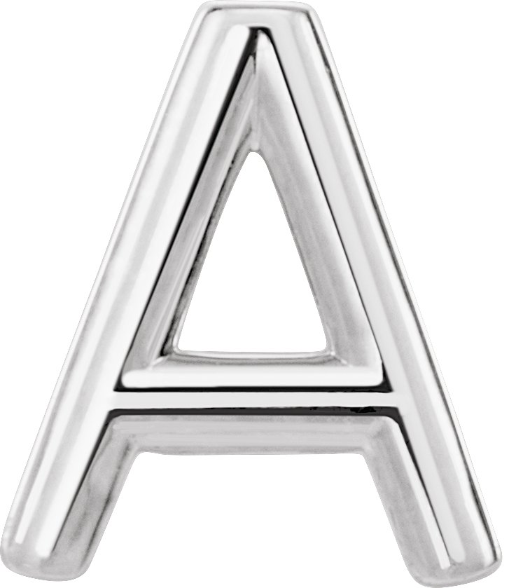 Sterling Silver Single Initial A Earring