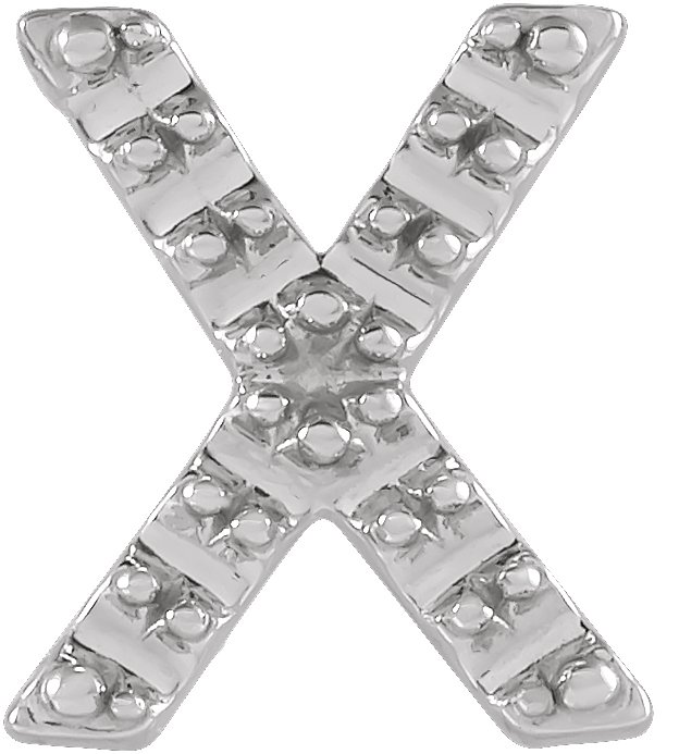 Sterling Silver Single Initial X Earring Mounting