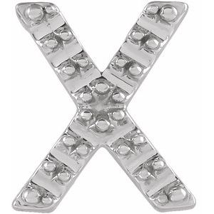 Platinum Single Initial X Earring Mounting