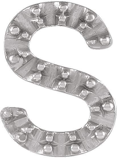 Sterling Silver Single Initial S Earring Mounting