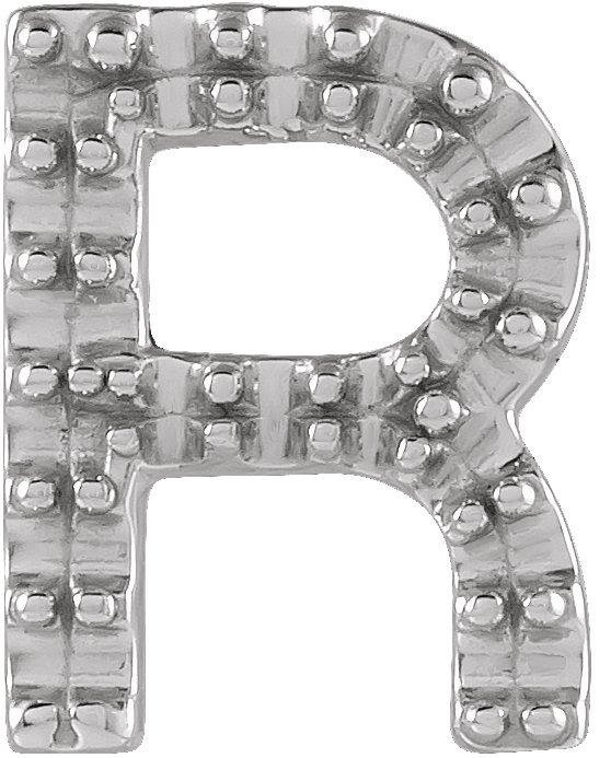 Sterling Silver Single Initial R Earring Mounting