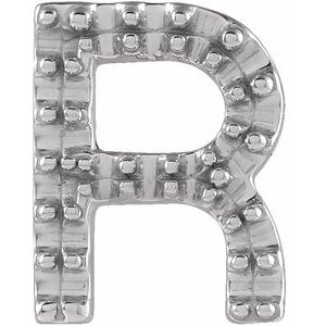 Platinum Single Initial R Earring Mounting