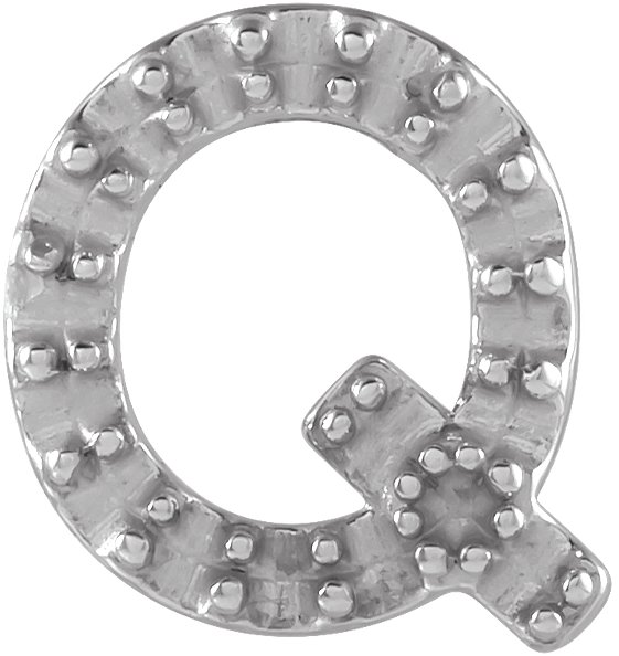 Platinum Single Initial Q Earring Mounting