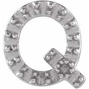 Sterling Silver Single Initial Q Earring Mounting