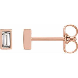 14K Rose 1/8 CTW Diamond Bezel-Set Earrings