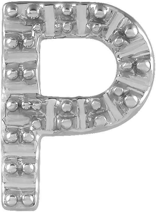 Platinum Single Initial P Earring Mounting
