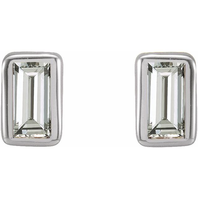 Sterling Silver .07 CTW Diamond Bezel-Set Earrings
