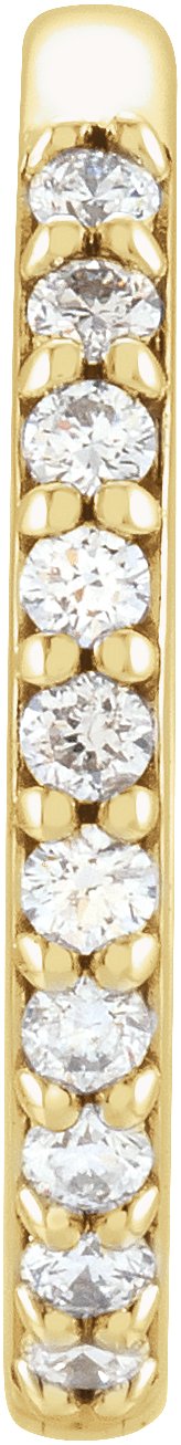 14K Yellow .08 CT Natural Diamond Single 15 mm Huggie Earring Ref 17673717