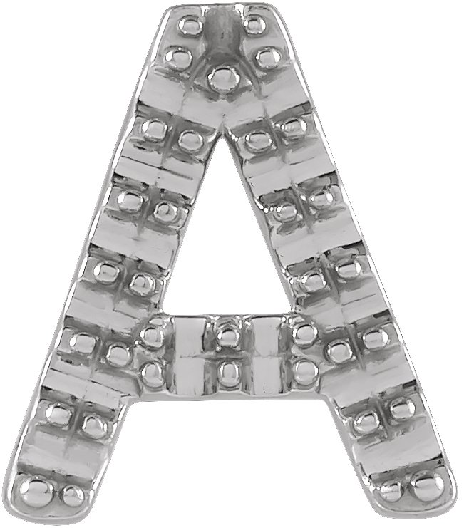 Platinum Single Initial A Earring Mounting
