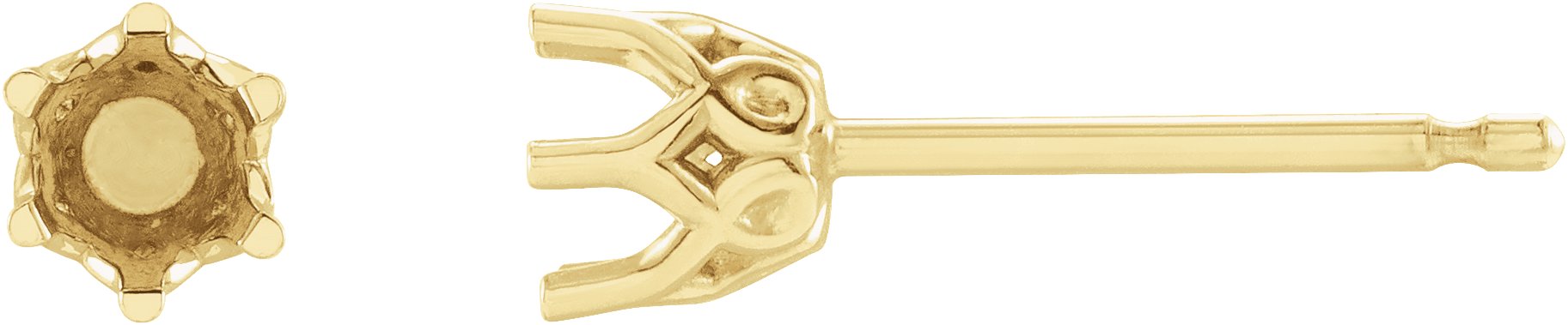 Round 6-Prong Crown Stud Earrings