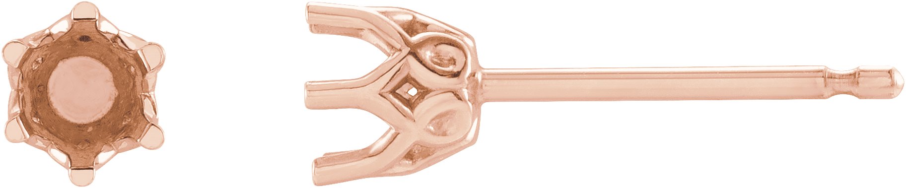 Round 6-Prong Crown Stud Earrings