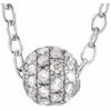 14K White .125 CTW Diamond Pave 3 mm Ball 16 to 18 inch Necklace Ref 17760415