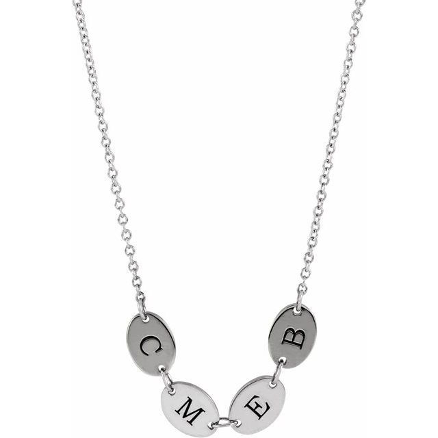 Sterling Silver 4-Disc Engravable Family Disc 18 Necklace
