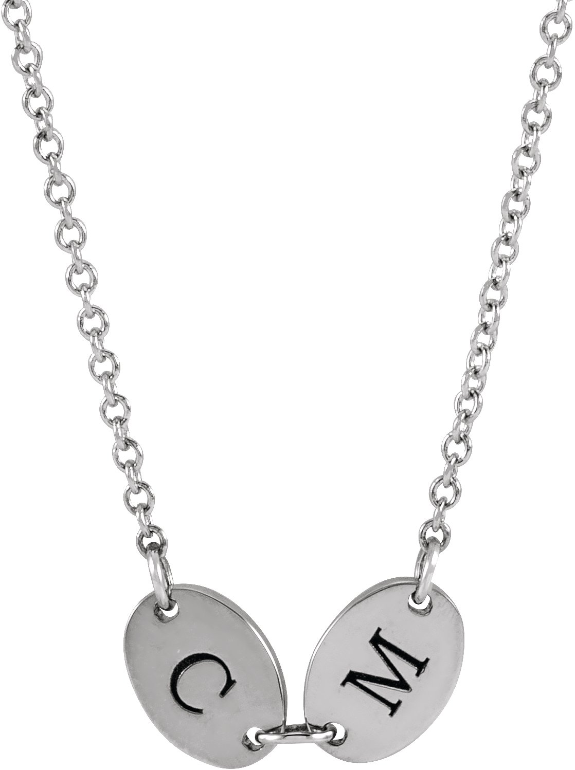 Sterling Silver 2-Disc Engravable Family Disc 18 Necklace