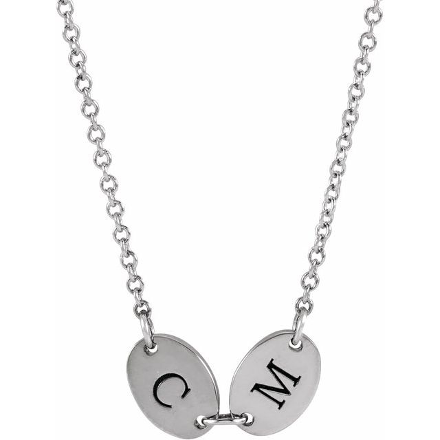 Sterling Silver 2-Disc Engravable Family Disc 18 Necklace