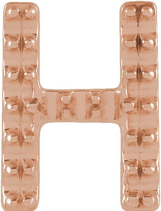 14K Rose Single Initial H Earring Mounting
