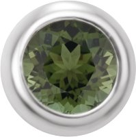 14K White 2 mm Round Green Tourmaline Micro Bezel Set Single Earring Ref. 17988181