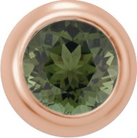 14K Rose 2 mm Round Green Tourmaline Micro Bezel Set Single Earring Ref. 17988182