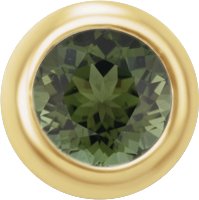 14K Yellow 2 mm Round Natural Green Tourmaline Micro Bezel Single Stud Earring