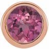 14K Rose 2.5 mm Round Pink Tourmaline Micro Bezel Set Single Earring Ref. 17988174