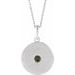Sterling Silver Natural Green Tourmaline Disc 16-18
