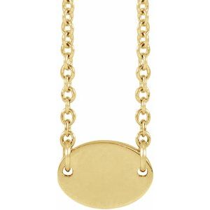 14K Yellow 1-Disc Engravable Family Disc 18" Necklace