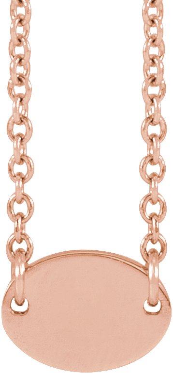 Engravable Family Oval Disc Necklace