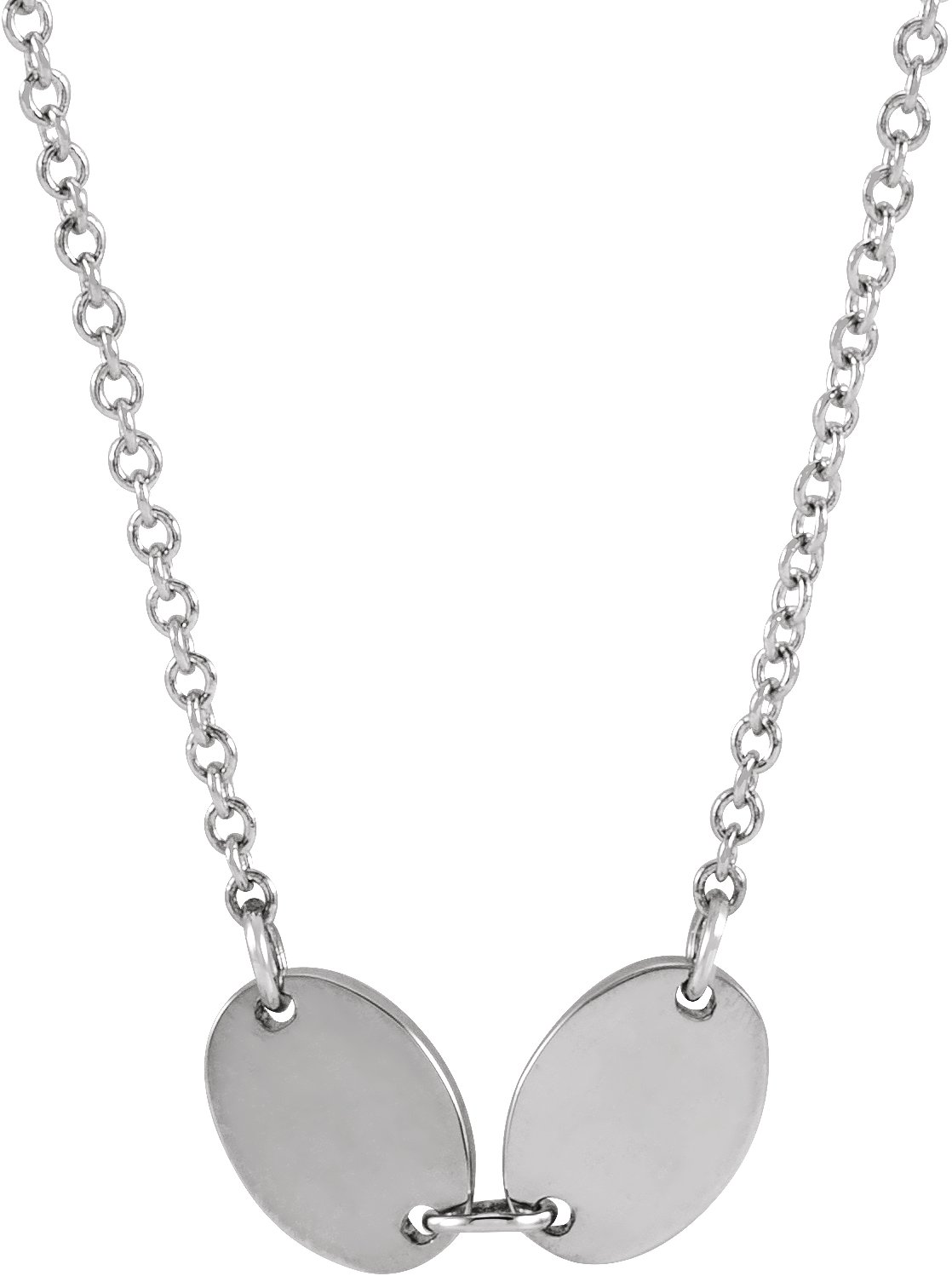 Sterling Silver 2-Disc Engravable Family Disc 18" Necklace